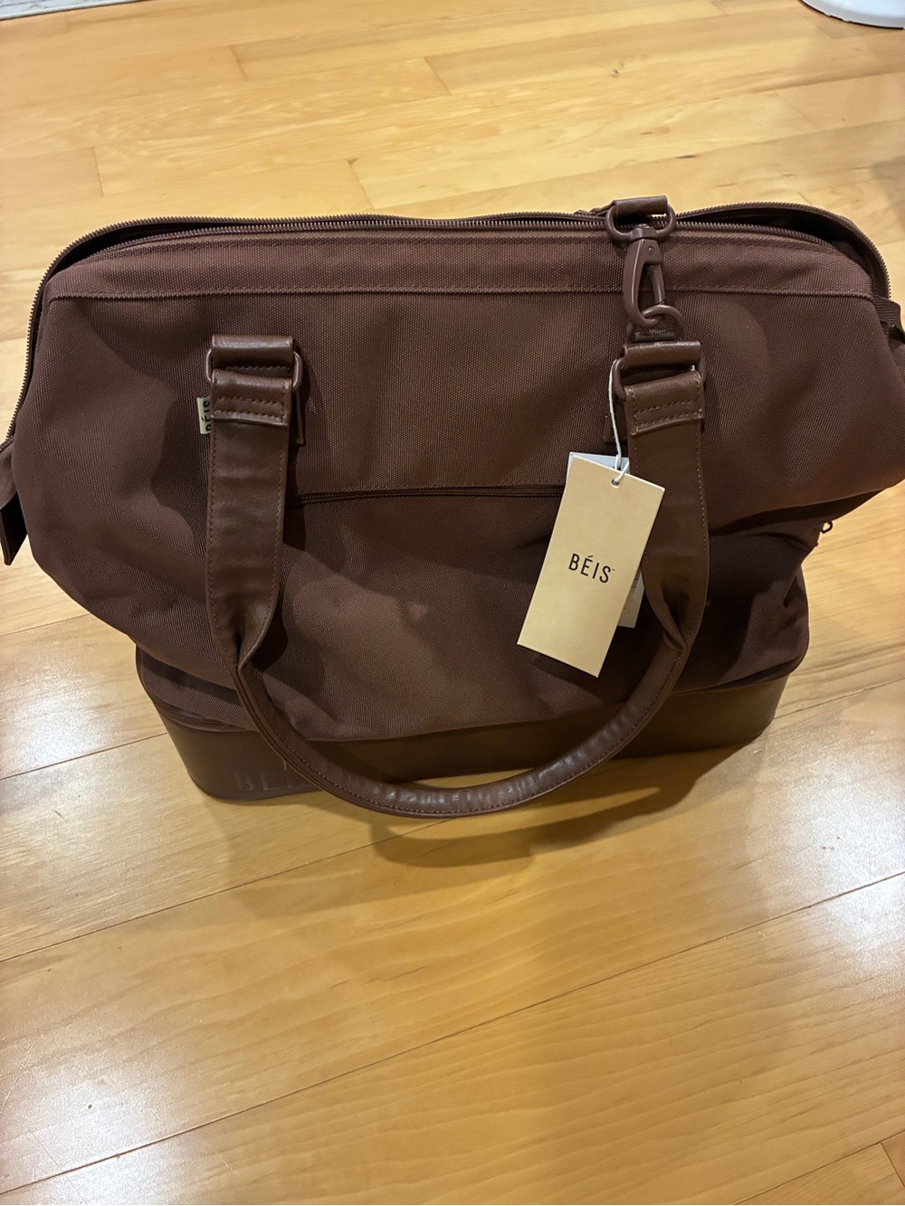 BRAND NEW BEIS Convertible Mini Weekender Bag with Leather-Look Base